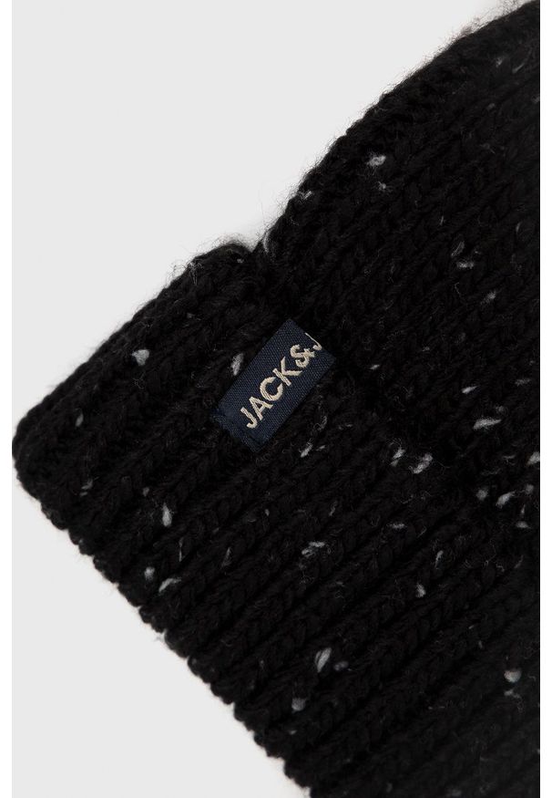 Jack & Jones - Czapka. Kolor: czarny. Materiał: dzianina