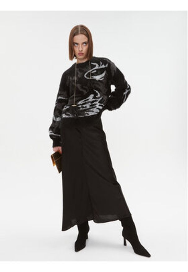 DKNY Sweter P3MSB00Z Czarny Regular Fit. Kolor: czarny. Materiał: syntetyk