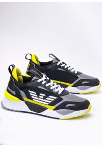 Sneakersy męskie czarne EA7 Emporio Armani X8X070 XK165 Q603. Okazja: do pracy, na spacer, na co dzień. Kolor: czarny. Sport: turystyka piesza