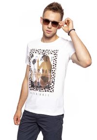 Jack & Jones - JACK & JONES T SHIRT CREW NECK CLOUD DANCER 12116711. Wzór: nadruk. Styl: klasyczny, elegancki