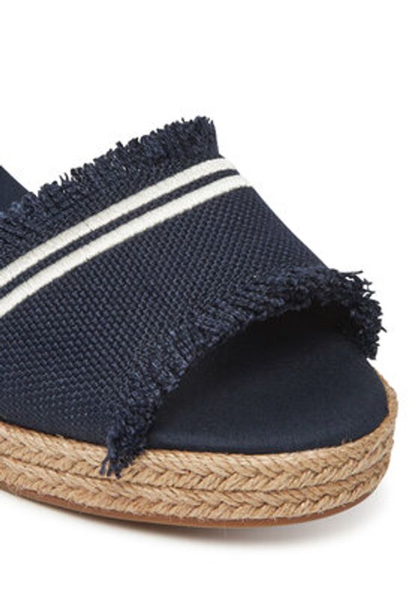 TOMMY HILFIGER - Tommy Hilfiger Espadryle Fringe Canvas Medium Wedge FW0FW08879 Granatowy. Kolor: niebieski. Materiał: materiał