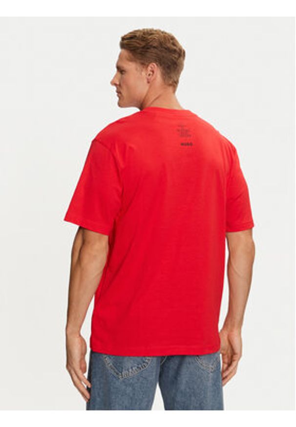 Hugo - HUGO T-Shirt 50537986 Czerwony Regular Fit. Kolor: czerwony. Materiał: bawełna