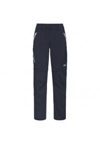 Damskie wodoodporne spodnie zapinane na zamek Jack Wolfskin Overland Away. Kolor: szary. Sezon: lato. Sport: turystyka piesza
