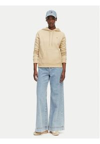 Tommy Jeans Bluza Flag DW0DW19958 Beżowy jasny Regular Fit. Kolor: beżowy. Materiał: bawełna #4