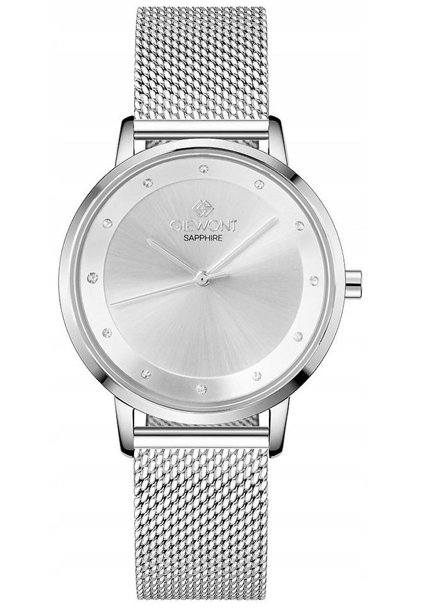 Zegarek Giewont Zegarek Damski Giewont Sapphire Srebrny GW4130-B1. Kolor: srebrny