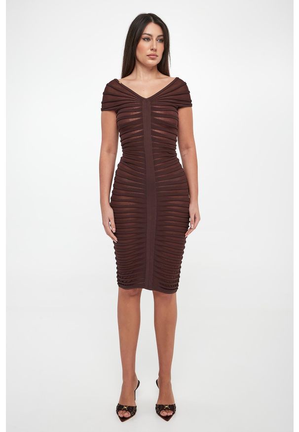 Elisabetta Franchi - Sukienka prążkowana ELISABETTA FRANCHI. Materiał: prążkowany