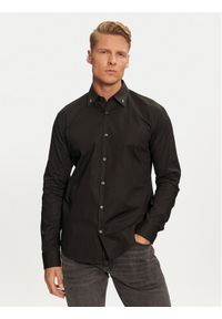 Hugo Koszula Ermo 50528474 Czarny Slim Fit. Kolor: czarny. Materiał: bawełna