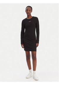 Calvin Klein Jeans Sukienka dzianinowa LV047E219G Czarny Slim Fit. Kolor: czarny. Materiał: wiskoza #3