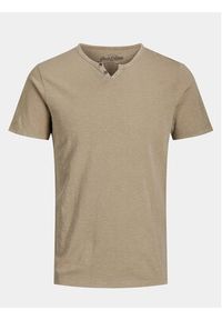 Jack & Jones - Jack&Jones T-Shirt Split 12164972 Beżowy Standard Fit. Kolor: beżowy. Materiał: bawełna