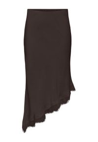 only - ONLY Spódnica midi Faraya 15380116 Brązowy ciemny Slim Fit. Kolor: brązowy. Materiał: syntetyk #1