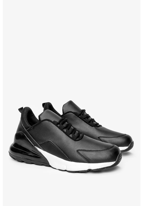 Casu - Czarne buty sportowe sneakersy sznurowane casu d26-1. Kolor: czarny