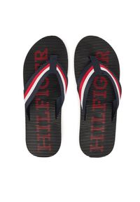 TOMMY HILFIGER - Tommy Hilfiger Japonki Massage Beach Sandal FM0FM05443 Granatowy. Kolor: niebieski. Materiał: materiał