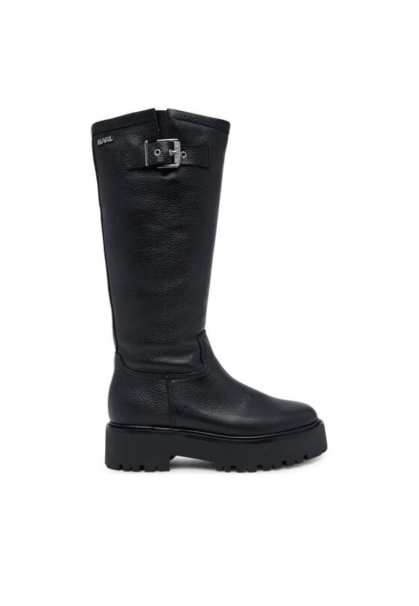 Karl Lagerfeld - KARL LAGERFELD Kozaki Burly Biker KL43490W Czarny. Kolor: czarny. Materiał: skóra