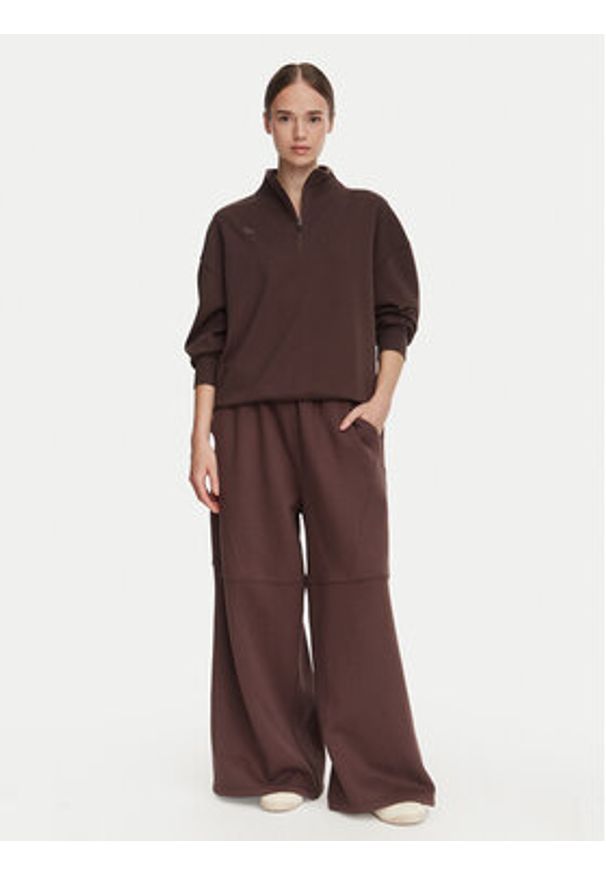 Kappa Bluza 372664W Brązowy Oversize. Kolor: brązowy. Materiał: bawełna
