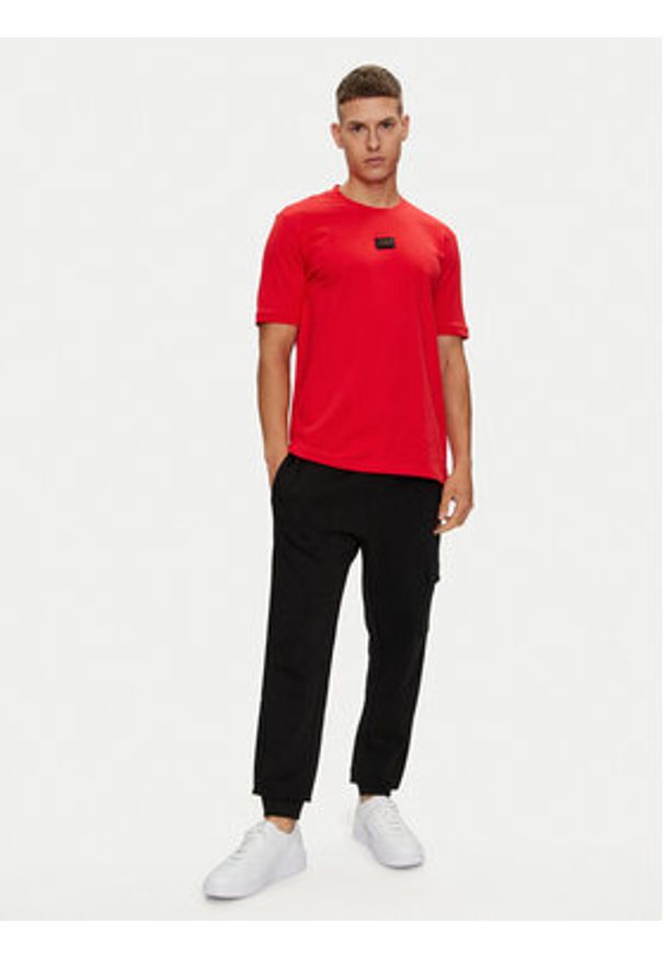 Hugo T-Shirt Diragolino_Gel 50528171 Czerwony Regular Fit. Kolor: czerwony. Materiał: bawełna