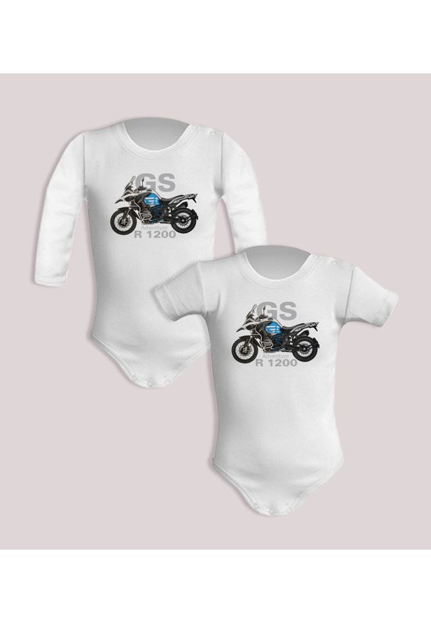 nikiniki - BMW GS — body (Rozmiar: 6M; Długość rękawa: krótki; Rodzaj nadruku: BMW GS). Materiał: bawełna. Wzór: nadruk
