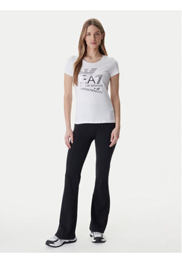 EA7 Emporio Armani T-Shirt 7W000977 AF10373 Biały Regular Fit. Kolor: biały. Materiał: bawełna
