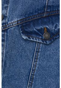 Noisy may - Noisy May kurtka jeansowa bawełniana przejściowa oversize. Kolor: niebieski. Materiał: bawełna, jeans. Wzór: aplikacja #3