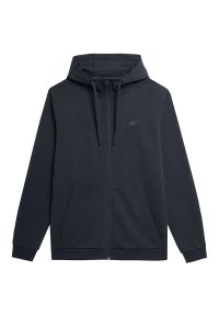 4f - Bluza 4F H4Z22BLM35330S - granatowa. Typ kołnierza: kaptur. Kolor: niebieski. Materiał: materiał, bawełna, poliester. Styl: klasyczny #1