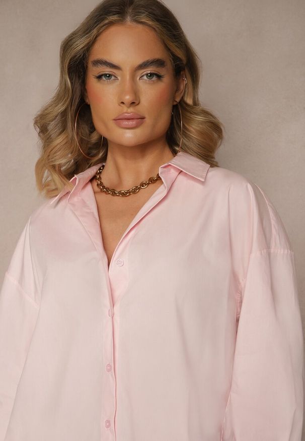 Renee - Różowa Casualowa Koszula z Bawełny Naliraella. Okazja: na co dzień. Kolor: różowy. Materiał: bawełna. Styl: casual