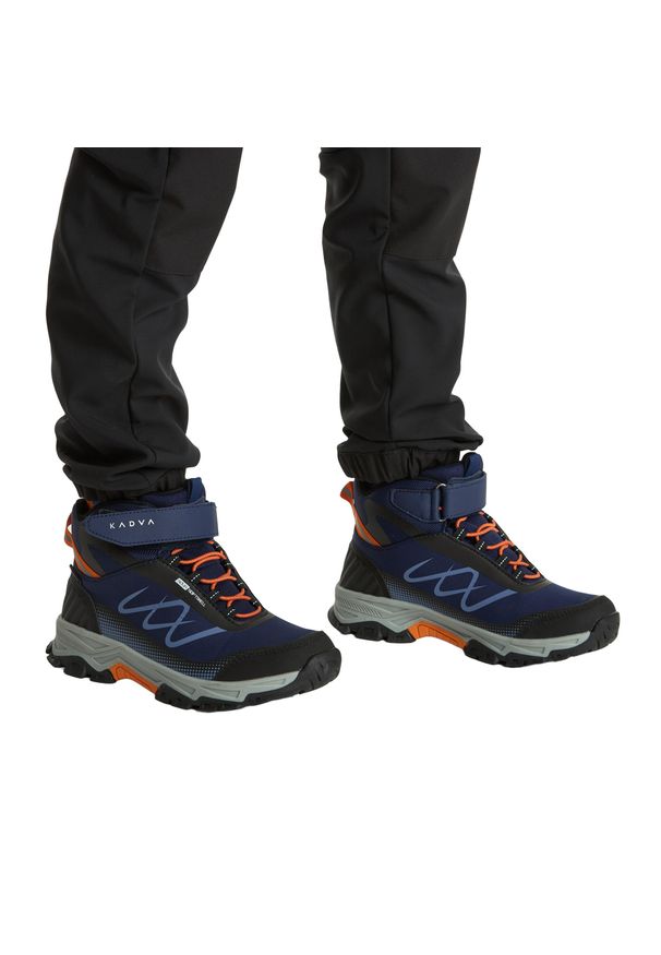 Buty trekkingowe dziecięce KADVA Rocky Trail Mid WaterProof Softshell. Kolor: niebieski. Materiał: softshell. Sport: turystyka piesza