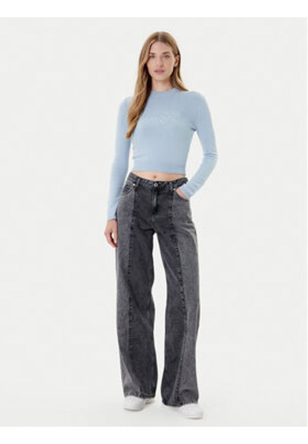 Hugo - HUGO Sweter Sblog_B 50543054 Błękitny Slim Fit. Kolor: niebieski. Materiał: syntetyk