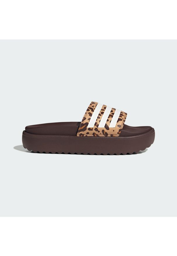 Adidas - adilette Platform Slides. Kolor: brązowy, biały, wielokolorowy, beżowy. Obcas: na platformie. Styl: sportowy