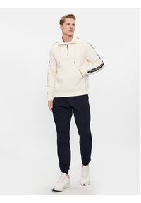 TOMMY HILFIGER - Tommy Hilfiger Bluza Global Stripe MW0MW33661 Beżowy Regular Fit. Kolor: beżowy. Materiał: bawełna, syntetyk #4