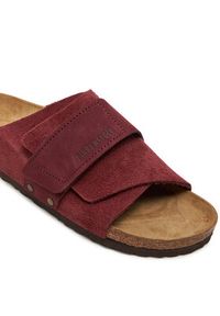 Birkenstock Klapki Kyoto Lenb 1028392 Bordowy. Kolor: czerwony. Materiał: skóra, nubuk #3