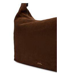 TOMMY HILFIGER - Tommy Hilfiger Torebka Th Statement Leather Hobo Suede AW0AW18403 Brązowy. Kolor: brązowy. Materiał: skórzane, zamszowe #4