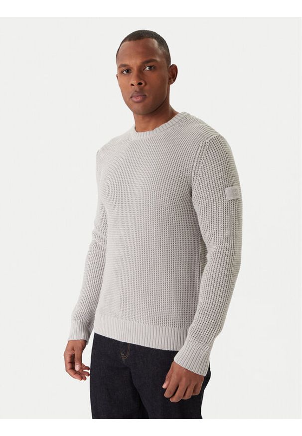 JOOP! Jeans Sweter Harono 30047662 Szary Modern Fit. Kolor: szary. Materiał: bawełna