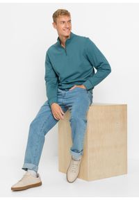 bonprix - Bluza ze stójką. Okazja: na co dzień. Typ kołnierza: kołnierzyk stójkowy. Kolor: niebieski. Styl: casual #3