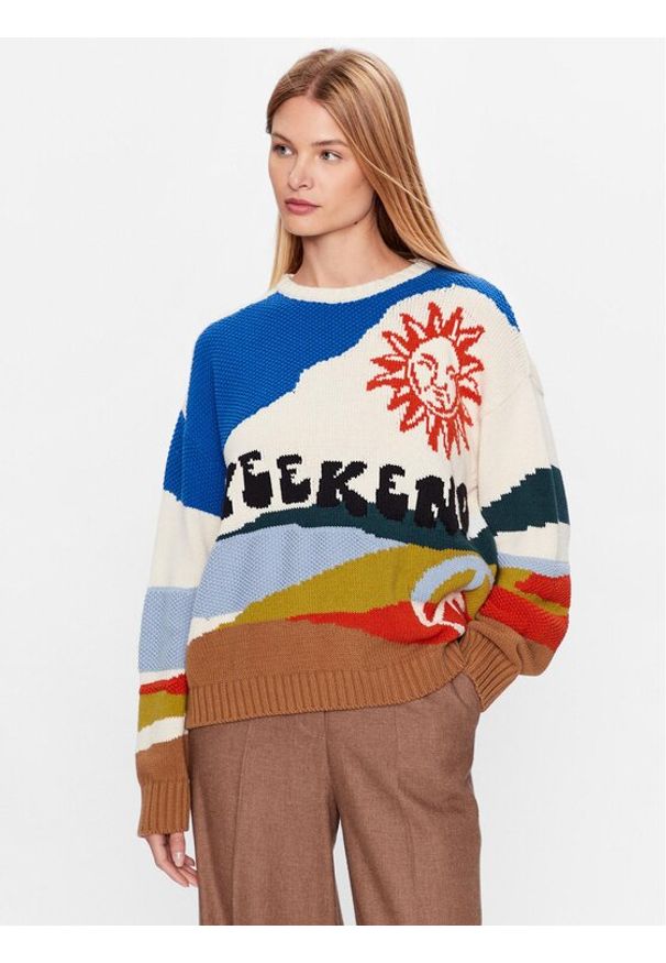 Weekend Max Mara Sweter Faglia 23536620 Kolorowy Relaxed Fit. Materiał: syntetyk, bawełna. Wzór: kolorowy
