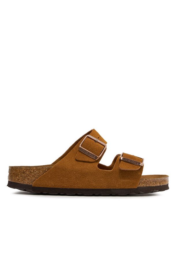 Birkenstock Klapki Arizona Bs 1009527 Brązowy. Kolor: brązowy. Materiał: zamsz, skóra