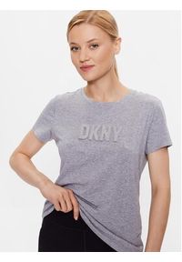 DKNY T-Shirt P03ZBDNA Szary Regular Fit. Kolor: szary. Materiał: bawełna #3
