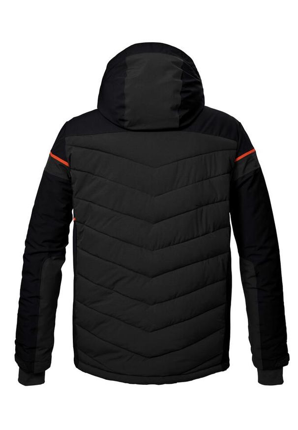 Killtec - Kurtka narciarska pikowana z odpinanym kapturem rozpinana na zamek męska. Kolor: szary. Sezon: zima. Sport: narciarstwo