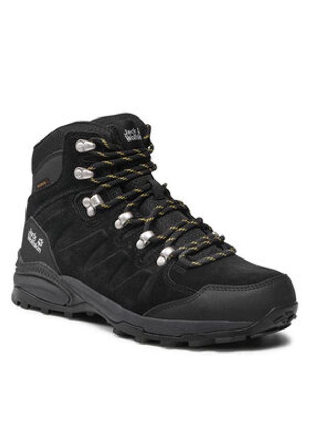 Jack Wolfskin Trekkingi Refugio Texapore Mid M 4049841 Czarny. Kolor: czarny. Materiał: skóra, zamsz. Sport: turystyka piesza