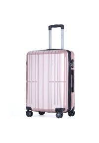 Betlewski - Średnia walizka NOVA BETLEWSKI różowe złoto BWA-030 M. Kolor: różowy, wielokolorowy, złoty. Materiał: materiał #1