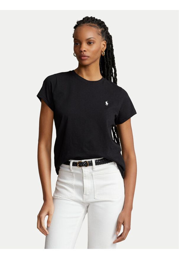 Polo Ralph Lauren T-Shirt 211898698007 Czarny Regular Fit. Typ kołnierza: polo. Kolor: czarny. Materiał: bawełna