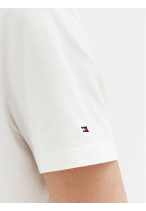 TOMMY HILFIGER - Tommy Hilfiger T-Shirt WW0WW45428 Biały Regular Fit. Kolor: biały. Materiał: bawełna