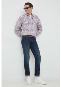 TOMMY HILFIGER - Tommy Hilfiger koszula bawełniana męska slim z kołnierzykiem włoskim. Typ kołnierza: kołnierzyk włoski. Materiał: bawełna #2