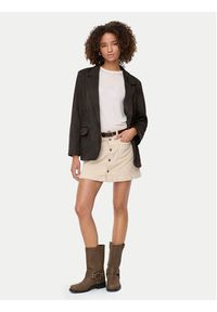 only - ONLY Marynarka Lina 15357019 Brązowy Loose Fit. Kolor: brązowy. Materiał: skóra