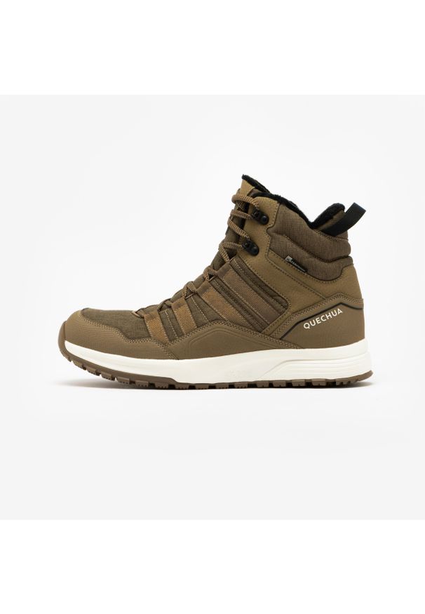 quechua - Buty turystyczne męskie Quechua NH500 Mid wodoodporne. Okazja: na co dzień, na spacer. Kolor: brązowy. Materiał: futro, materiał. Szerokość cholewki: normalna. Sezon: zima. Sport: turystyka piesza, wspinaczka