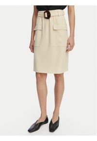 Hugo - HUGO Spódnica Randa 50559313 Beżowy jasny Regular Fit. Kolor: beżowy. Materiał: syntetyk #1