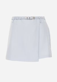 Born2be - Niebieskie Eleganckie Spódnico-Szorty z Wąskim Paskiem z Klamerką Azaernixi. Okazja: do pracy, na co dzień. Kolor: niebieski. Styl: elegancki #2