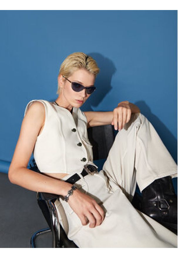 Miss Sixty Kamizelka 6L3WJ4620000 Écru Regular Fit. Materiał: bawełna