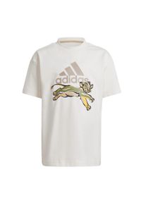 Adidas - Koszulka adidas Disney Lion King. Kolor: wielokolorowy, biały, żółty, beżowy. Wzór: motyw z bajki