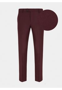 Pako Lorente - PAKO LORENTE – Bordowe spodnie garniturowe P21WP-6G-036-D-S. Kolor: czerwony. Materiał: wełna #5