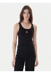 Hugo Top Datamia 50514489 Czarny Slim Fit. Kolor: czarny. Materiał: bawełna #1