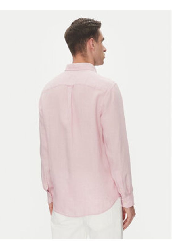 TOMMY HILFIGER - Tommy Hilfiger Koszula MW0MW34602 Różowy Regular Fit. Kolor: różowy. Materiał: len